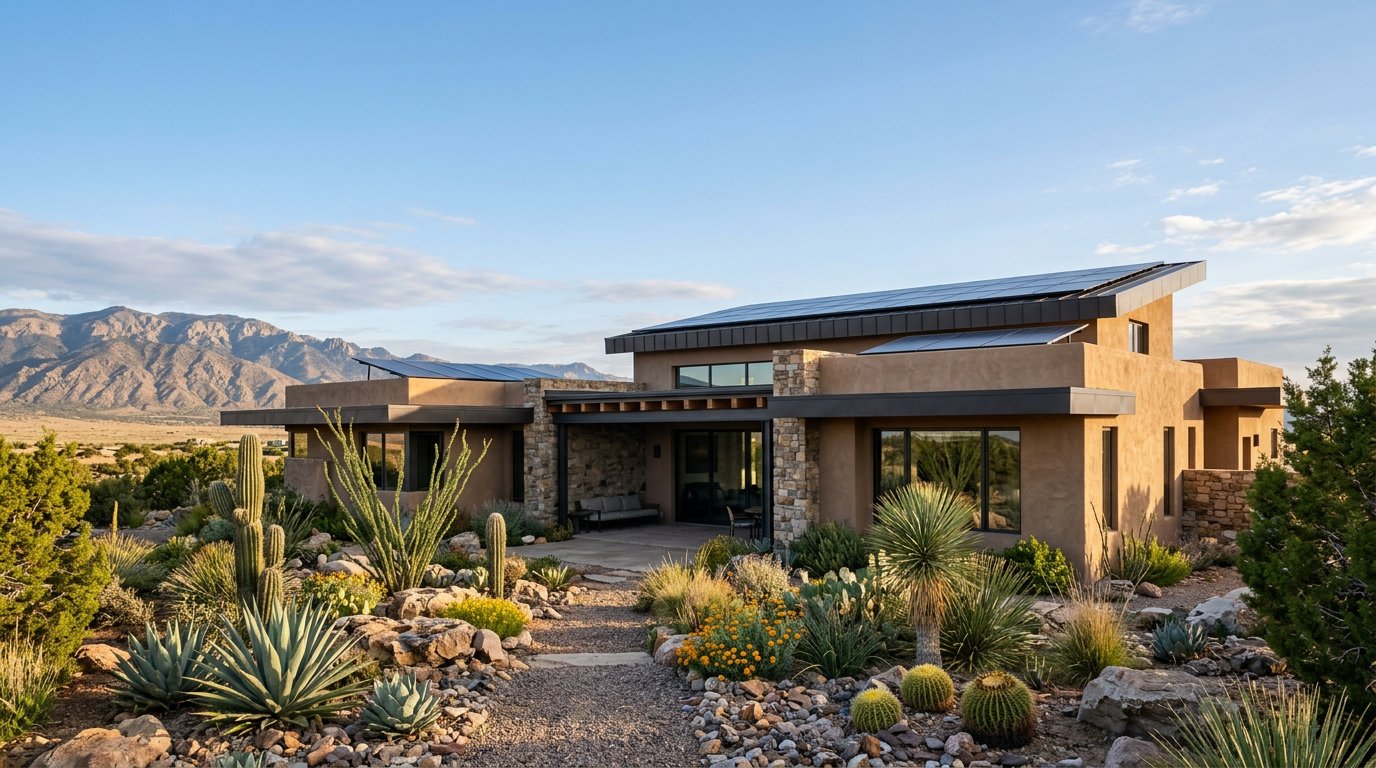 Solar panels integrated with a modern roof